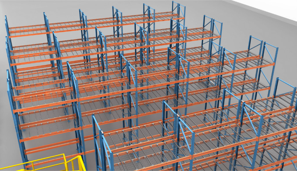 3D-Planung eines Jungheinrich MPB Palettenregals in Paderborn, erstellt von Lagerteam